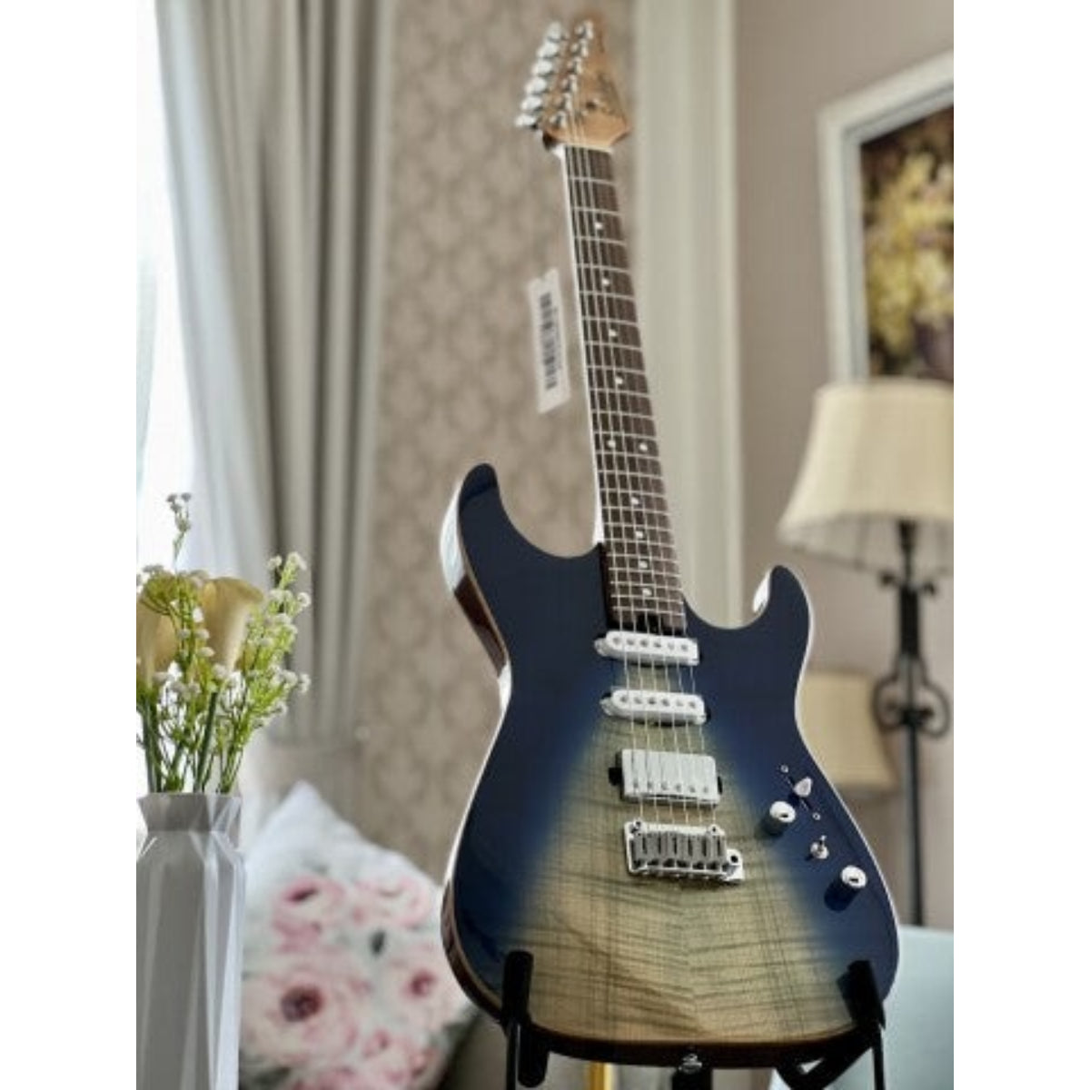 Đàn Guitar Điện Soloking MS1 Custom 22 HSS Flat Top, Rosewood FB, Blue Wakesurf