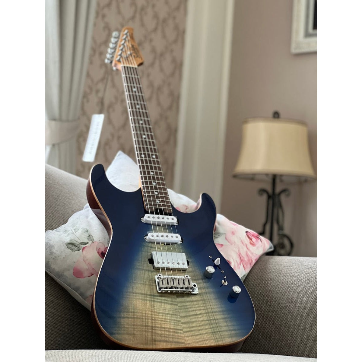 Đàn Guitar Điện Soloking MS1 Custom 22 HSS Flat Top, Rosewood FB, Blue Wakesurf