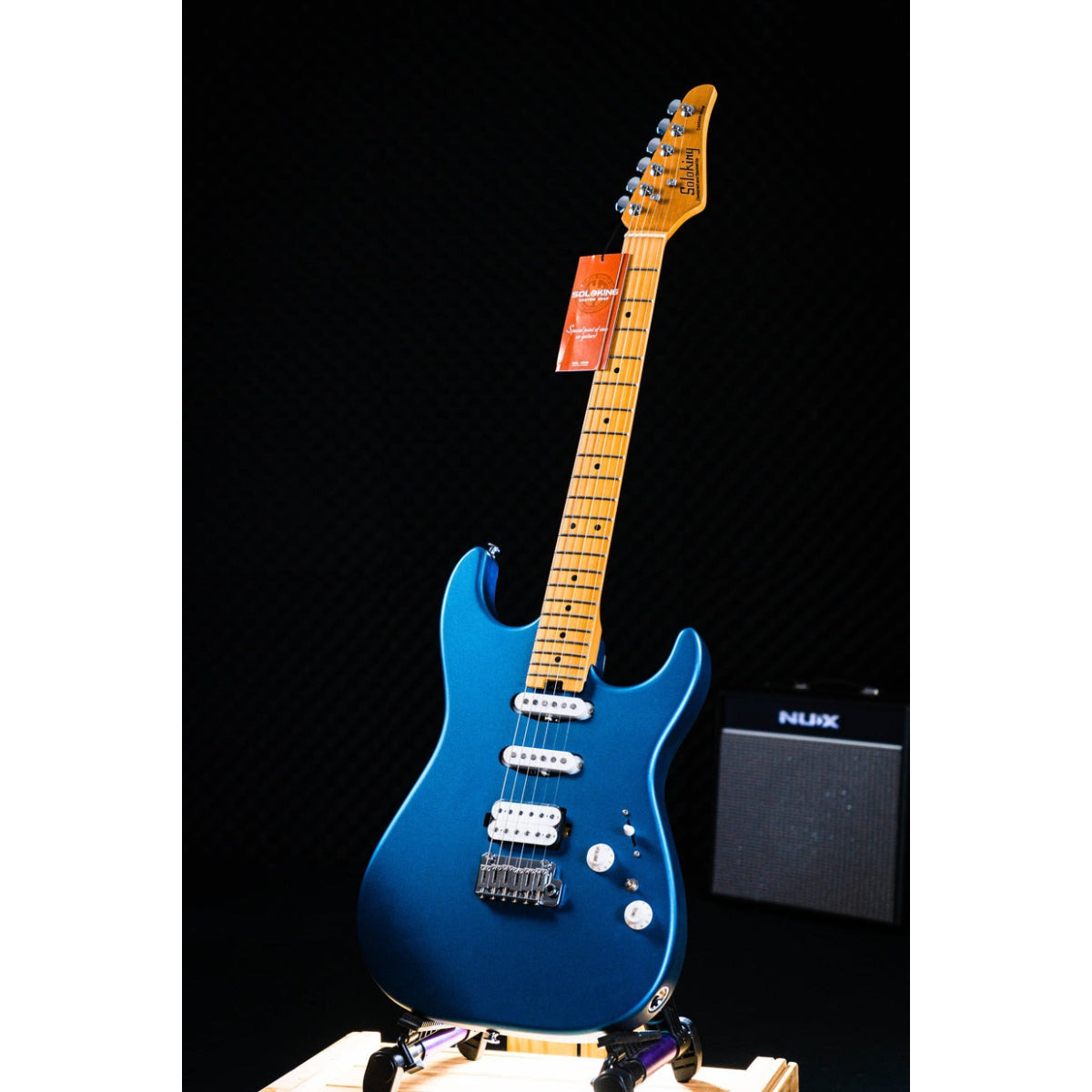 Đàn Guitar Điện Soloking MS1 Custom 22 HSS Flat Top, Satin Electric Blue
