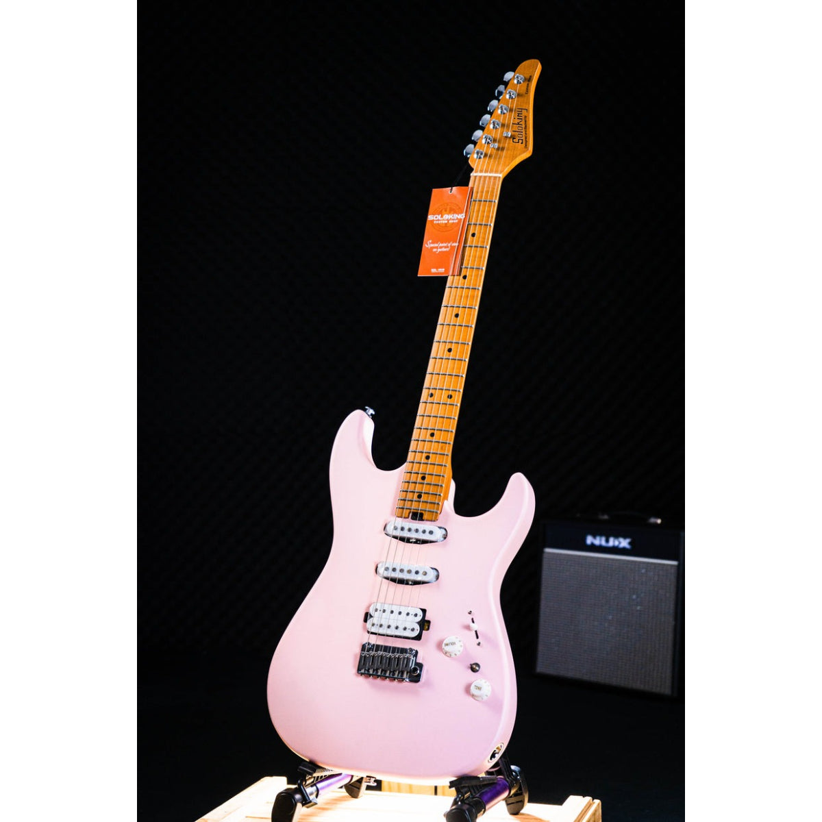 Đàn Guitar Điện Soloking MS1 Custom 22 HSS Flat Top, Satin Shell Pink