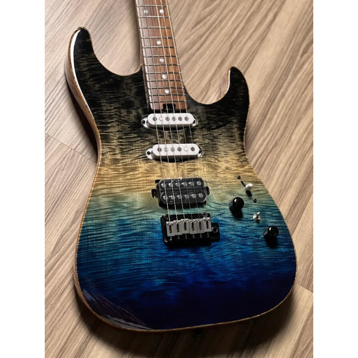 Đàn Guitar Điện Soloking MS1 Custom 22 HSS, Ebony FB, Ocean Storm Double Wipeout JESCAR