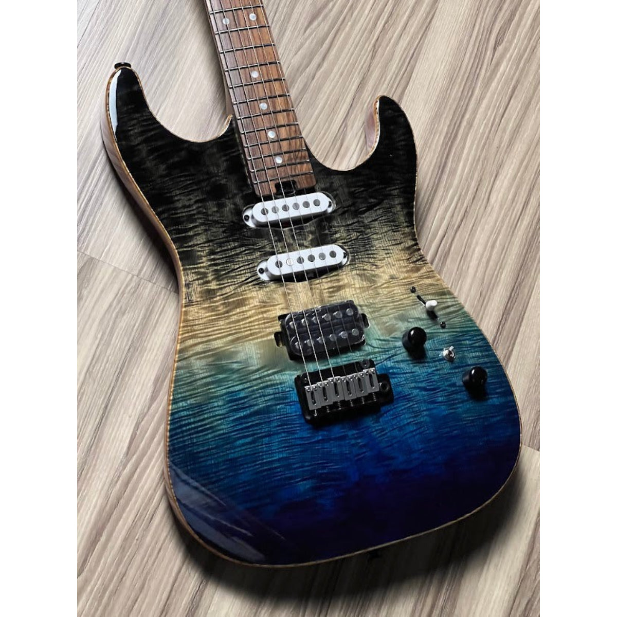 Đàn Guitar Điện Soloking MS1 Custom 22 HSS, Ebony FB, Ocean Storm Double Wipeout JESCAR