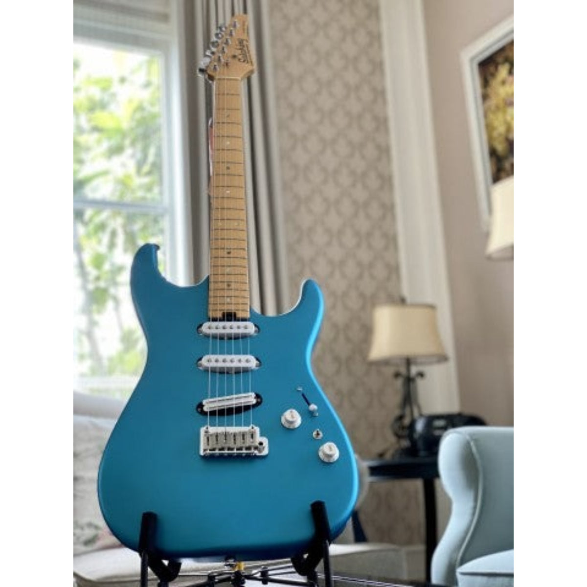 Đàn Guitar Điện Soloking MS1 Custom 22 SSS, Roasted Maple Neck, Alder Body, Satin Electric Blue Matte