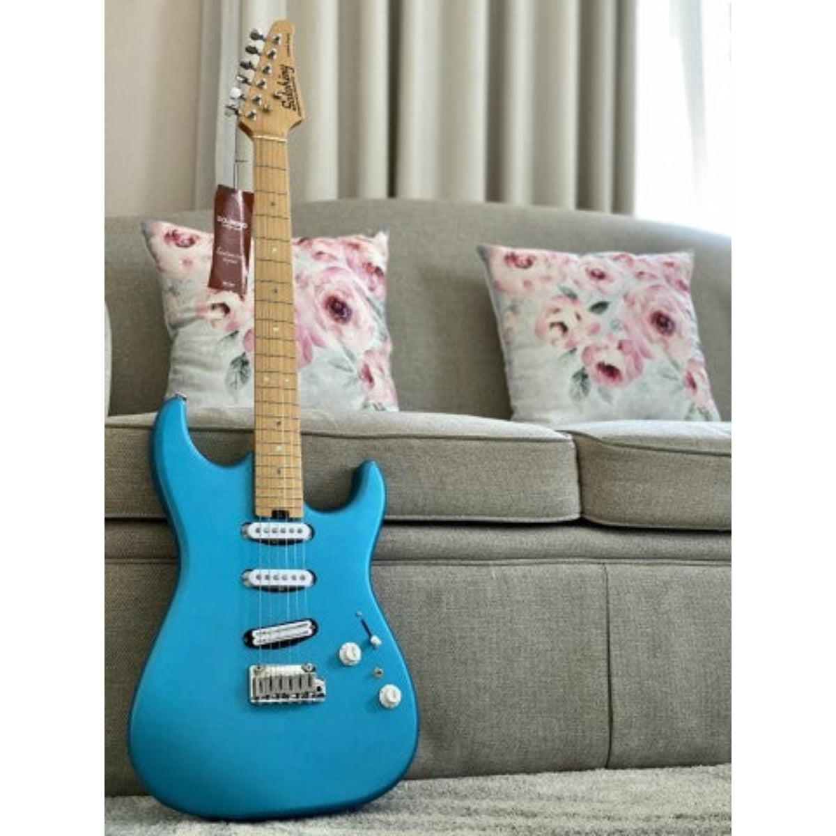 Đàn Guitar Điện Soloking MS1 Custom 22 SSS, Roasted Maple Neck, Alder Body, Satin Electric Blue Matte