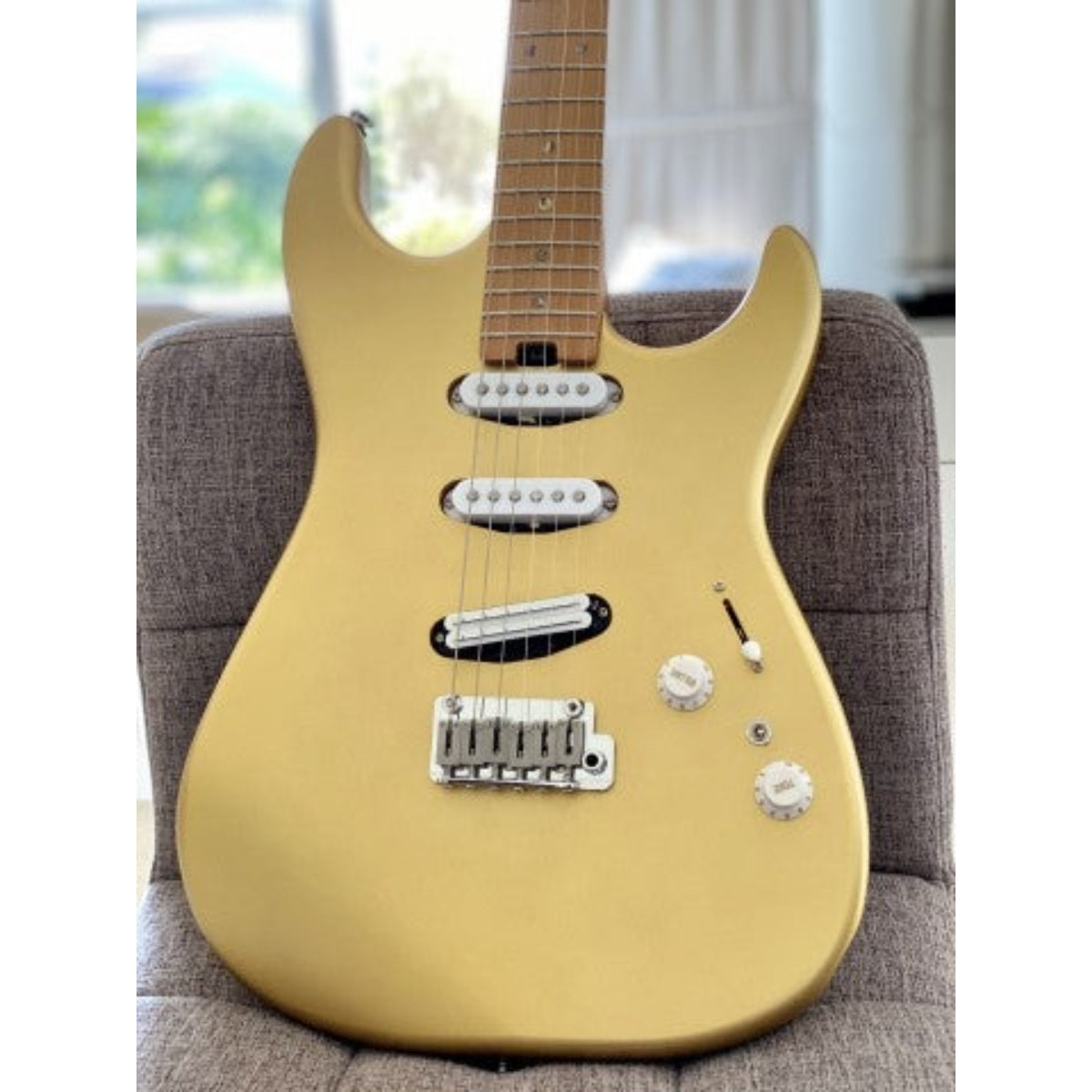 Đàn Guitar Điện Soloking MS1 Custom 22 SSS, Roasted Maple Neck, Alder Body, Satin Shoreline Gold Matte