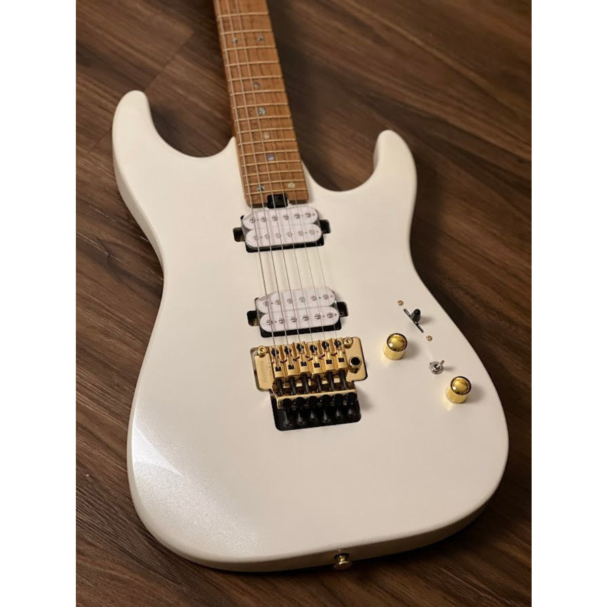 Đàn Guitar Điện Soloking MS1 Custom 24 HH FR FMN Elite, Pearl White