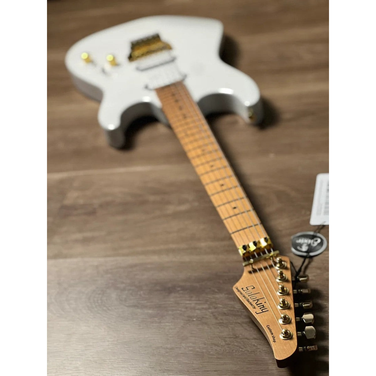 Đàn Guitar Điện Soloking MS1 Custom 24 HH FR Flat Top, Gold Hardware,  Pearl White Nafiri Special Run