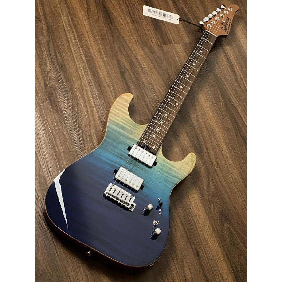 Đàn Guitar Điện Soloking MS1 Custom 24 HH Flat Top Elite, Rosewood FB, Bora Blue Surf