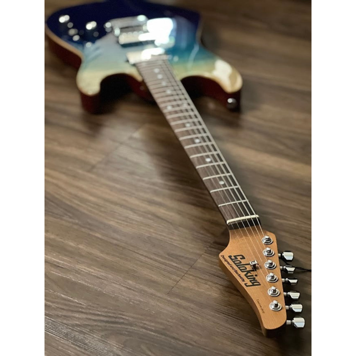 Đàn Guitar Điện Soloking MS1 Custom 24 HH Flat Top Elite, Rosewood FB, Bora Blue Surf