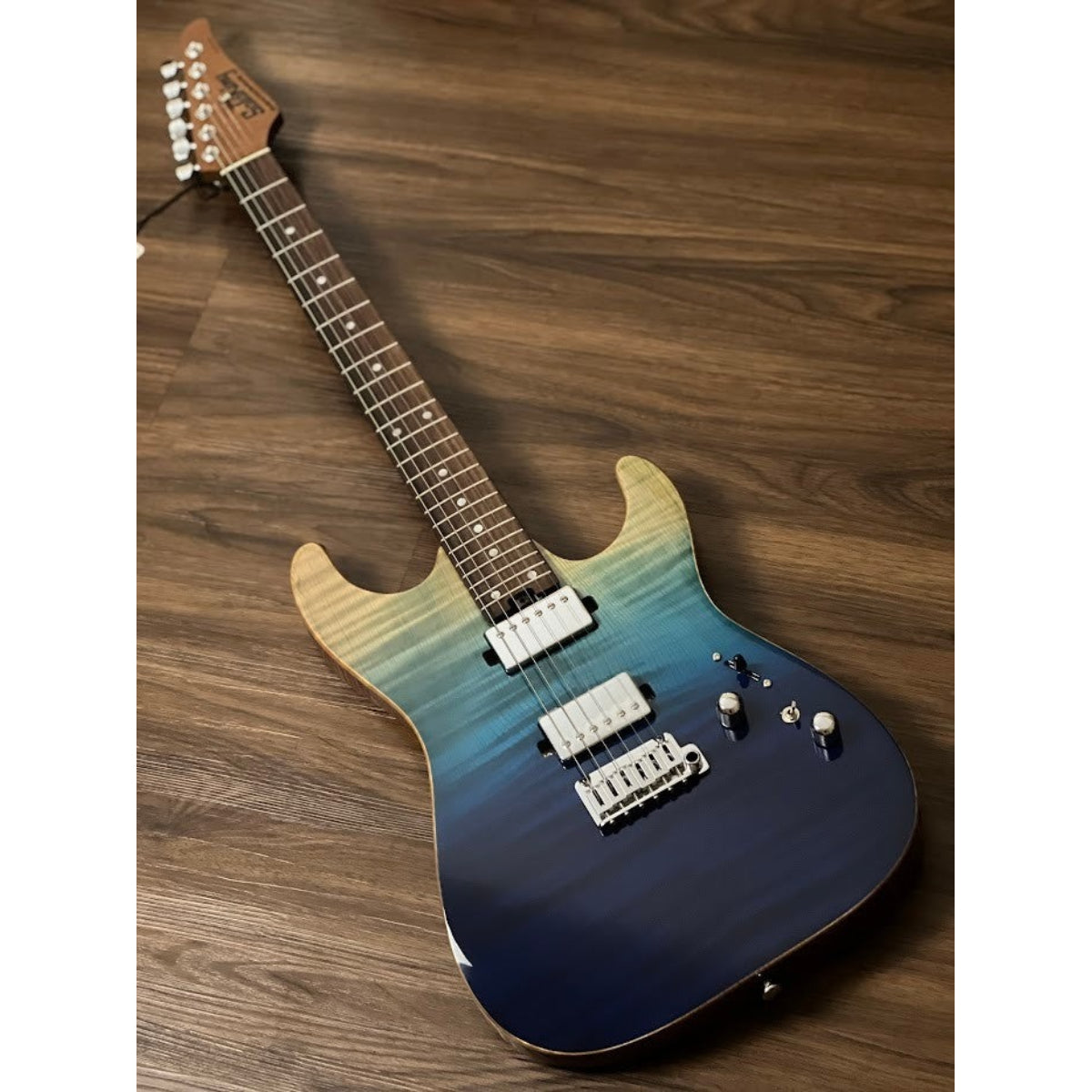 Đàn Guitar Điện Soloking MS1 Custom 24 HH Flat Top Elite, Rosewood FB, Bora Blue Surf