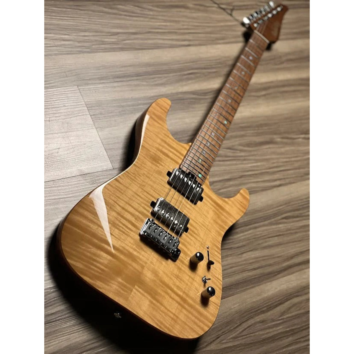 Đàn Guitar Điện Soloking MS1 Custom 24 HH Flat Top FMN, Roasted Flame Maple Neck, Natural Gloss