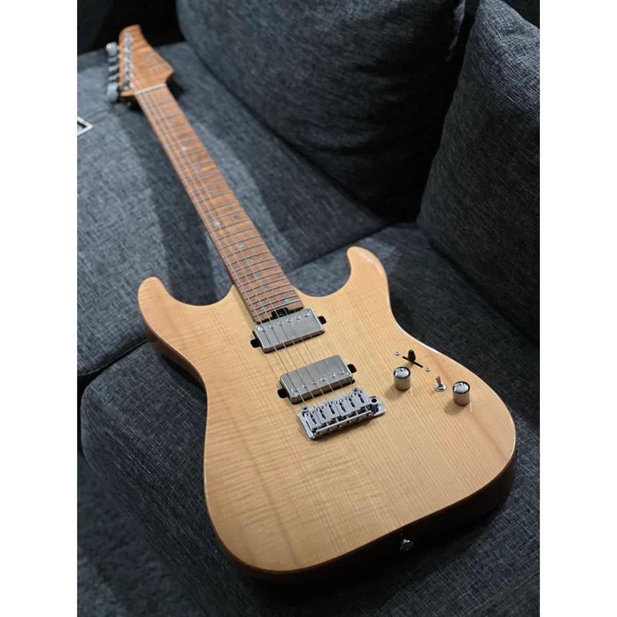 Đàn Guitar Điện Soloking MS1 Custom 24 HH Flat Top FMN, Roasted Flame Maple Neck, Natural Gloss