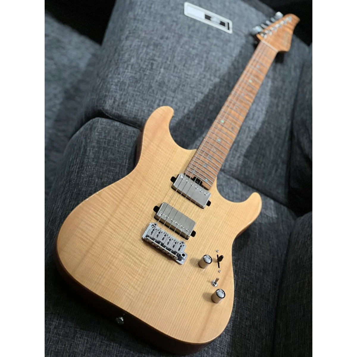 Đàn Guitar Điện Soloking MS1 Custom 24 HH Flat Top FMN, Roasted Flame Maple Neck, Natural Gloss