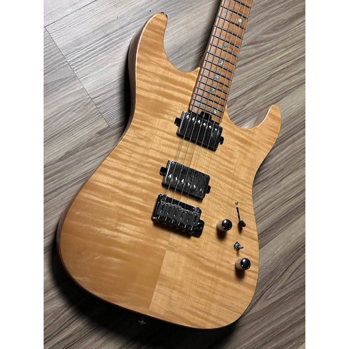 Đàn Guitar Điện Soloking MS1 Custom 24 HH Flat Top FMN, Roasted Flame Maple Neck, Natural Gloss