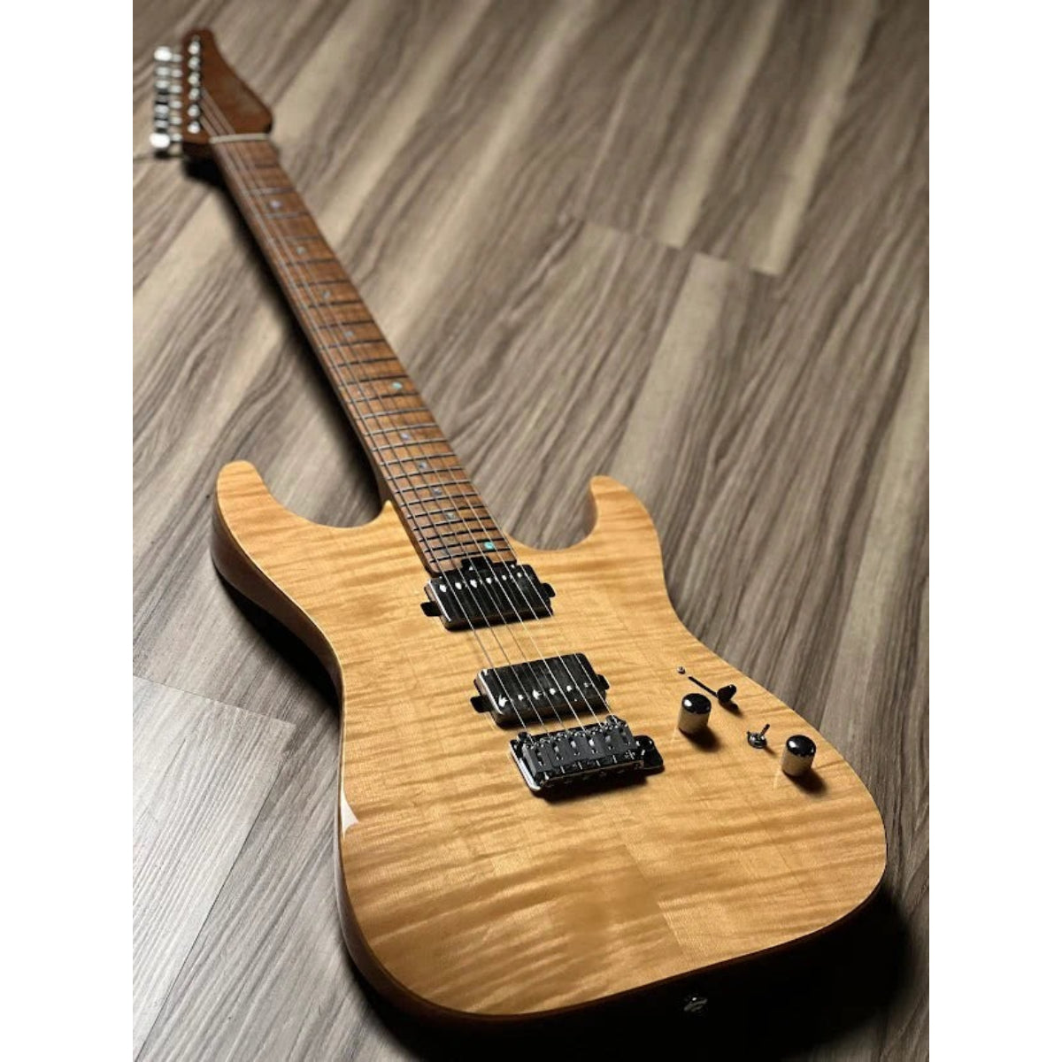Đàn Guitar Điện Soloking MS1 Custom 24 HH Flat Top FMN, Roasted Flame Maple Neck, Natural Gloss