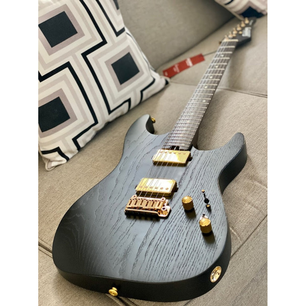 Đàn Guitar Điện Soloking MS1 Custom 24 HH Flat Top, Open Pore Black Satin Nafiri Special Run