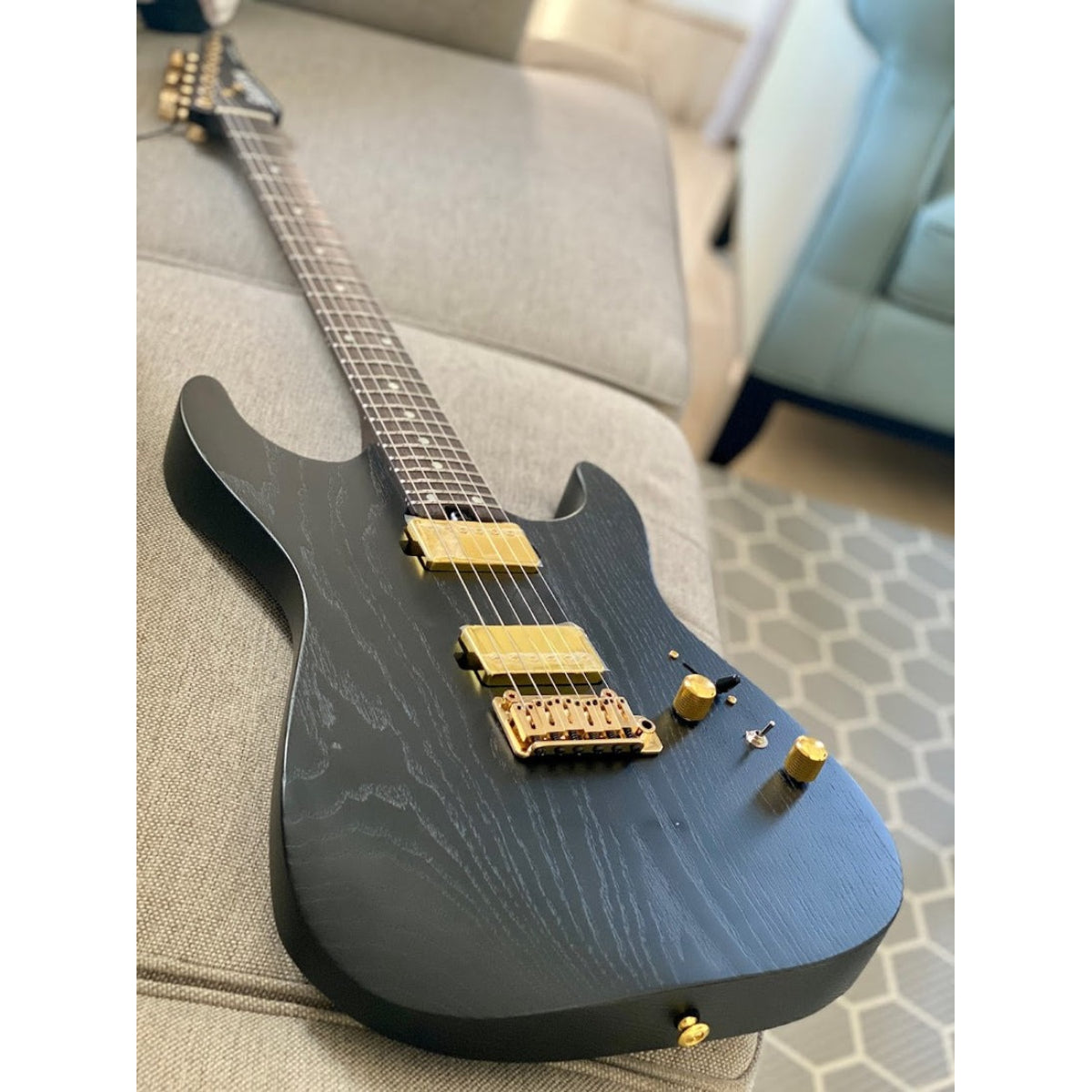 Đàn Guitar Điện Soloking MS1 Custom 24 HH Flat Top, Open Pore Black Satin Nafiri Special Run