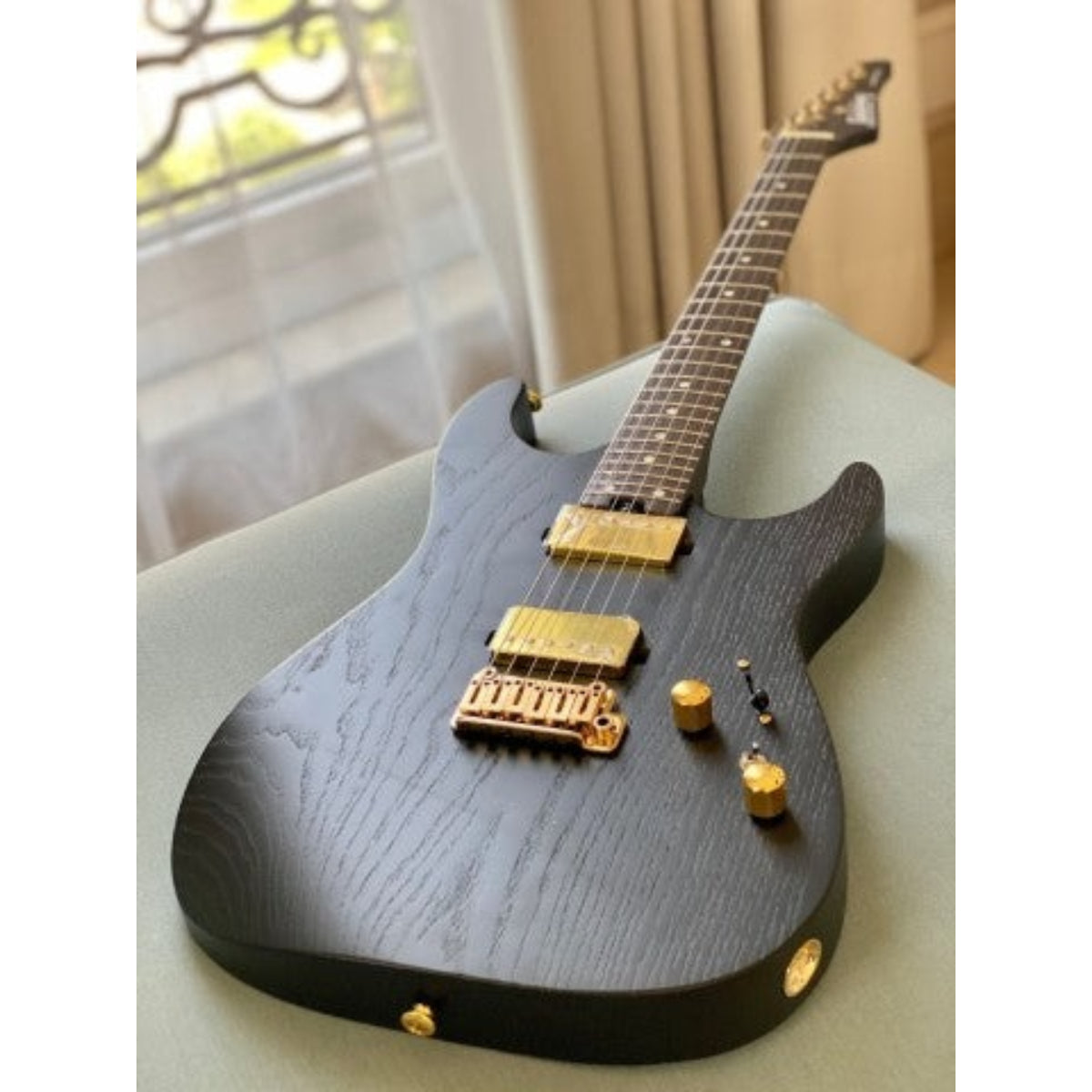 Đàn Guitar Điện Soloking MS1 Custom 24 HH Flat Top, Open Pore Black Satin Nafiri Special Run