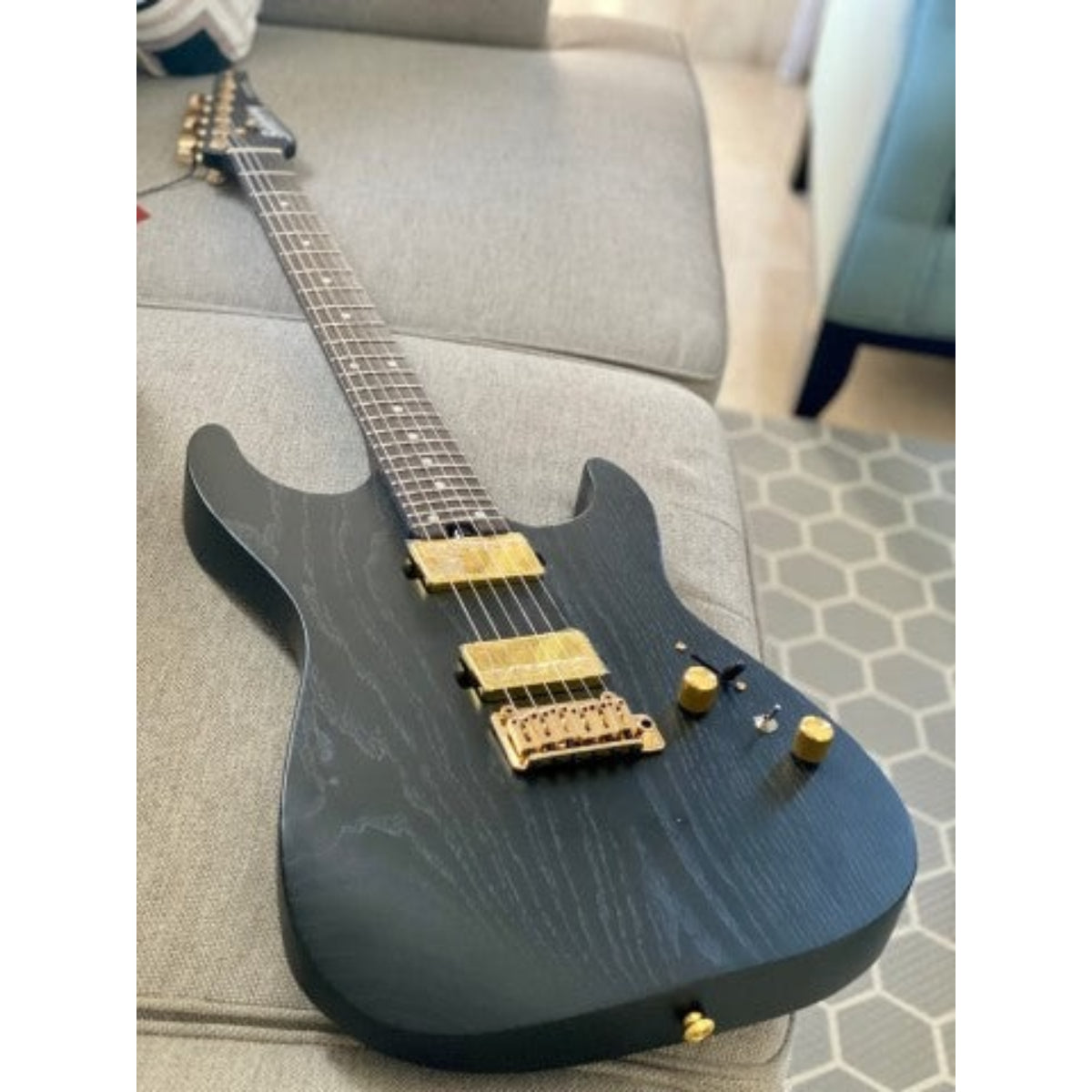 Đàn Guitar Điện Soloking MS1 Custom 24 HH Flat Top, Open Pore Black Satin Nafiri Special Run