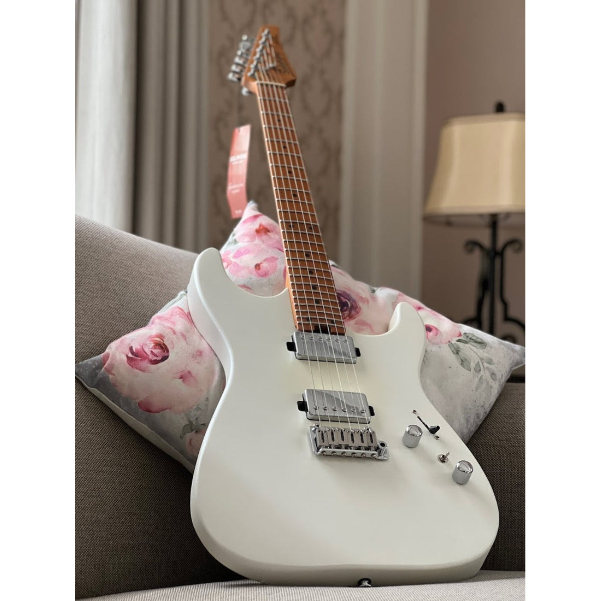 Đàn Guitar Điện Soloking MS1 Custom 24 HH Flat Top, Roasted Maple Neck, Satin White Matte