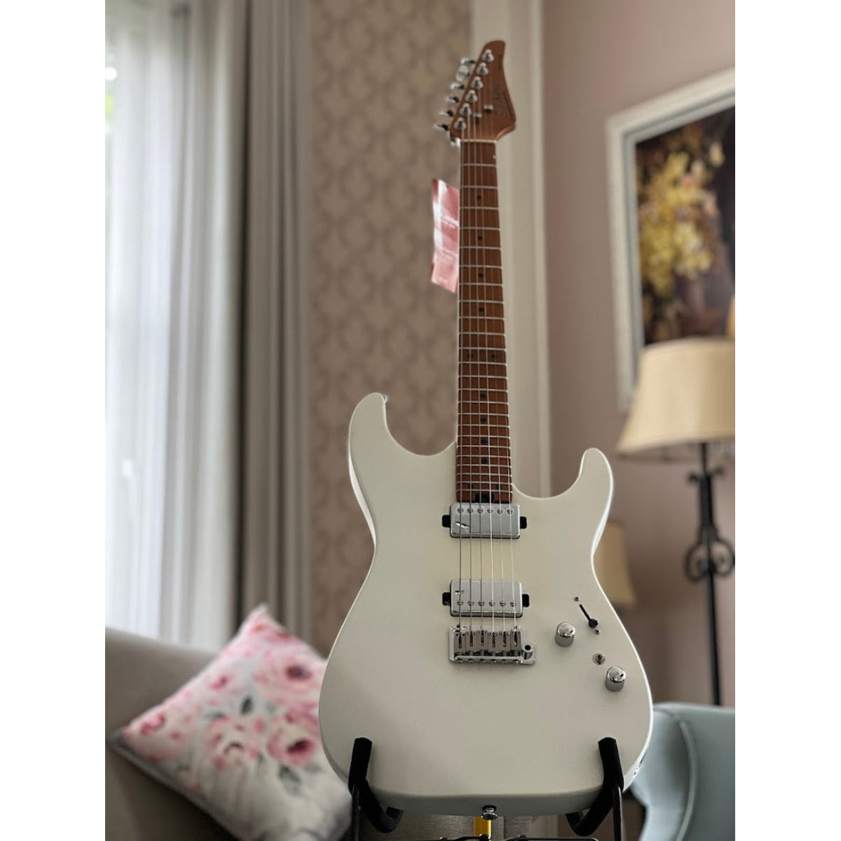 Đàn Guitar Điện Soloking MS1 Custom 24 HH Flat Top, Roasted Maple Neck, Satin White Matte