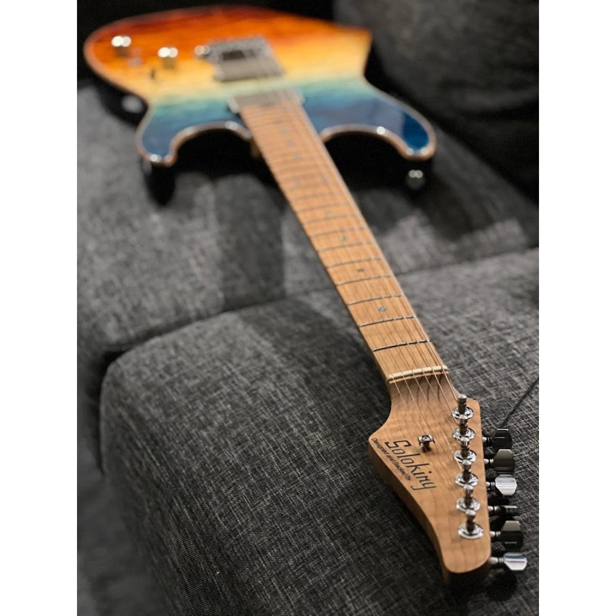Đàn Guitar Điện Soloking MS1 Custom 24 HH Quilt FMN, Roasted Flame Maple Neck, Beach Sunset Surf Fade JESCAR