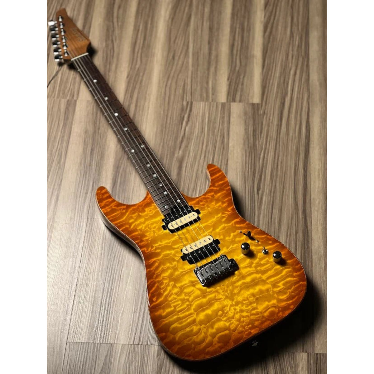 Đàn Guitar Điện Soloking MS1 Custom 24 HH Quilt Flat Top, Rosewood FB, Honeyburst Nafiri Special Run