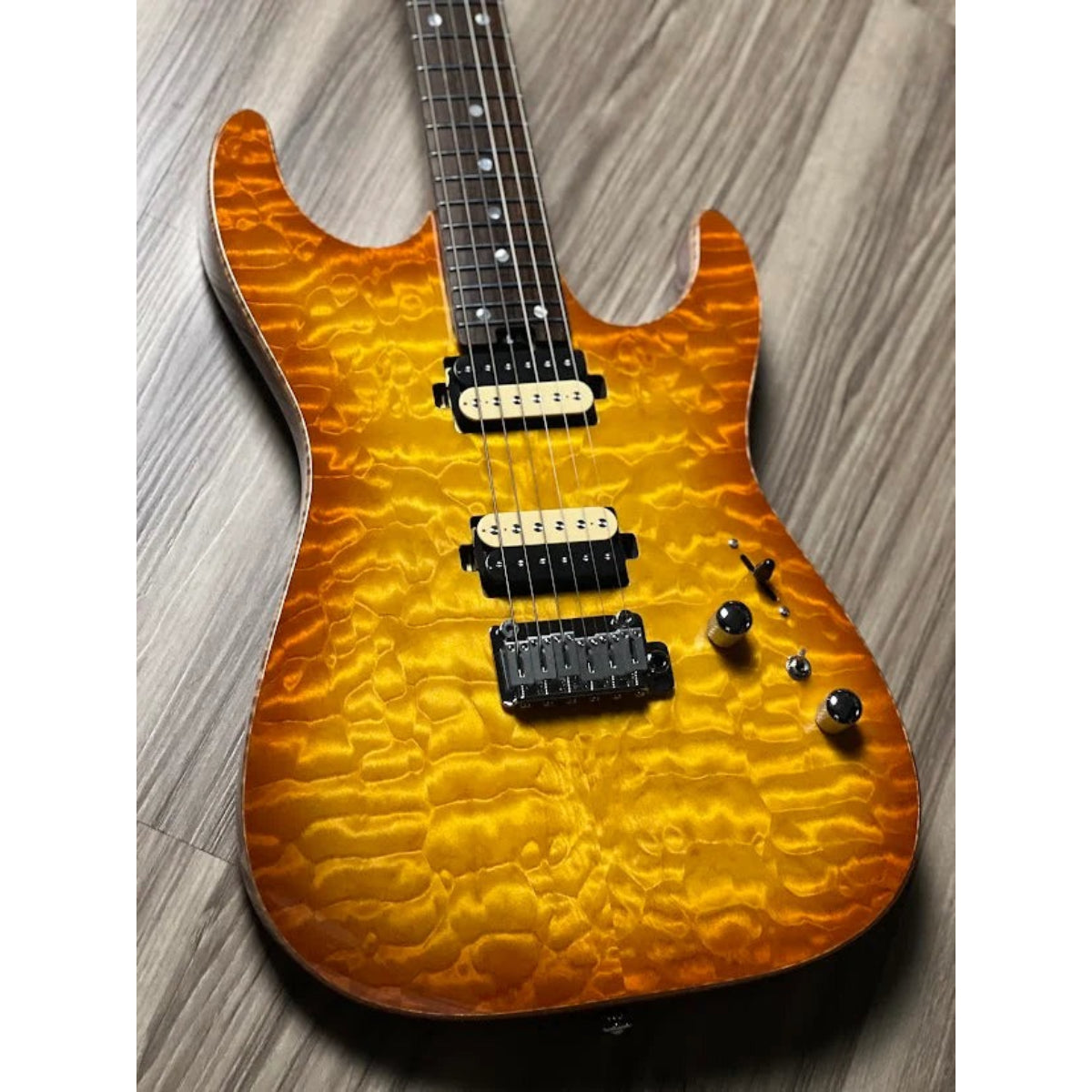 Đàn Guitar Điện Soloking MS1 Custom 24 HH Quilt Flat Top, Rosewood FB, Honeyburst Nafiri Special Run