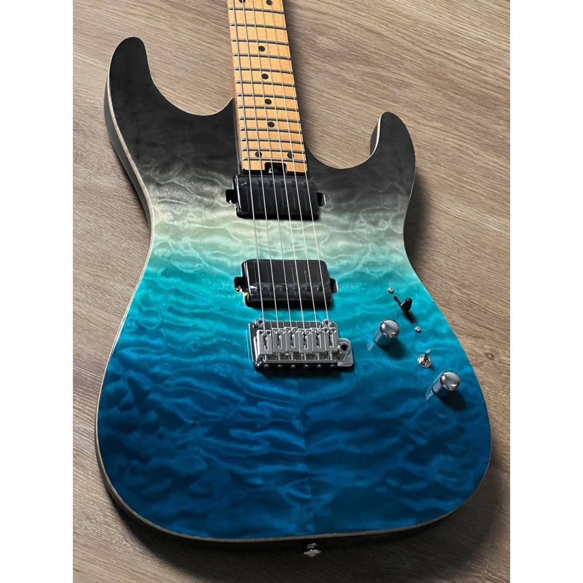 Đàn Guitar Điện Soloking MS1 Custom 24 HH Quilt, Roasted Maple FB, Ocean Storm Double Wipeout JESCAR