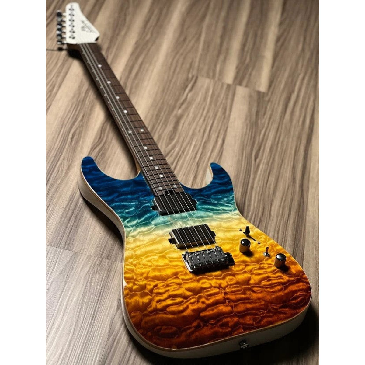 Đàn Guitar Điện Soloking MS1 Custom 24 HH Quilt, Rosewood FB, Beach Sunset Surf Fade JESCAR