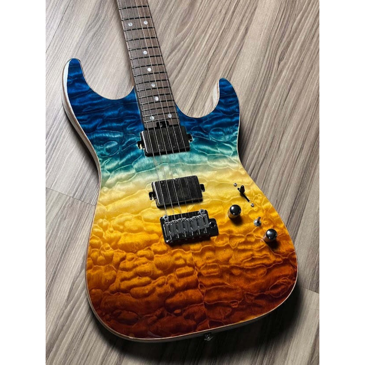 Đàn Guitar Điện Soloking MS1 Custom 24 HH Quilt, Rosewood FB, Beach Sunset Surf Fade JESCAR