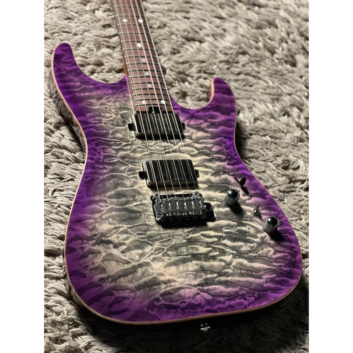 Đàn Guitar Điện Soloking MS1 Custom 24 HH Quilt, Rosewood FB, Charcoal Purple Burst Nafiri Special Run