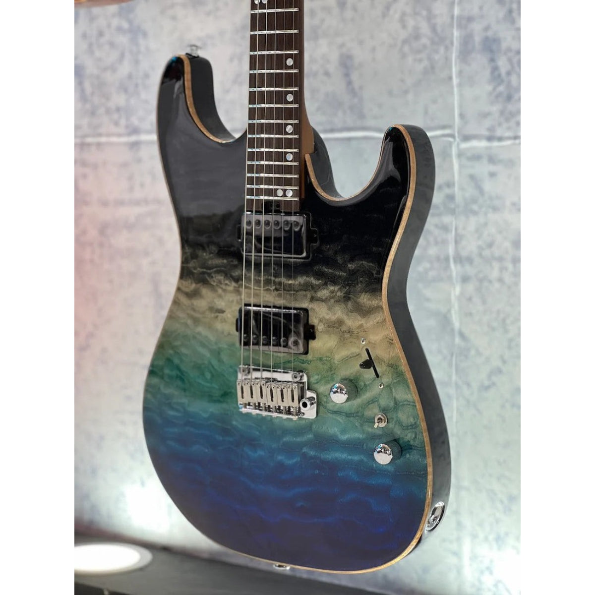 Đàn Guitar Điện Soloking MS1 Custom 24 HH Quilt, Rosewood FB, Ocean Storm Double Wipeout JESCAR