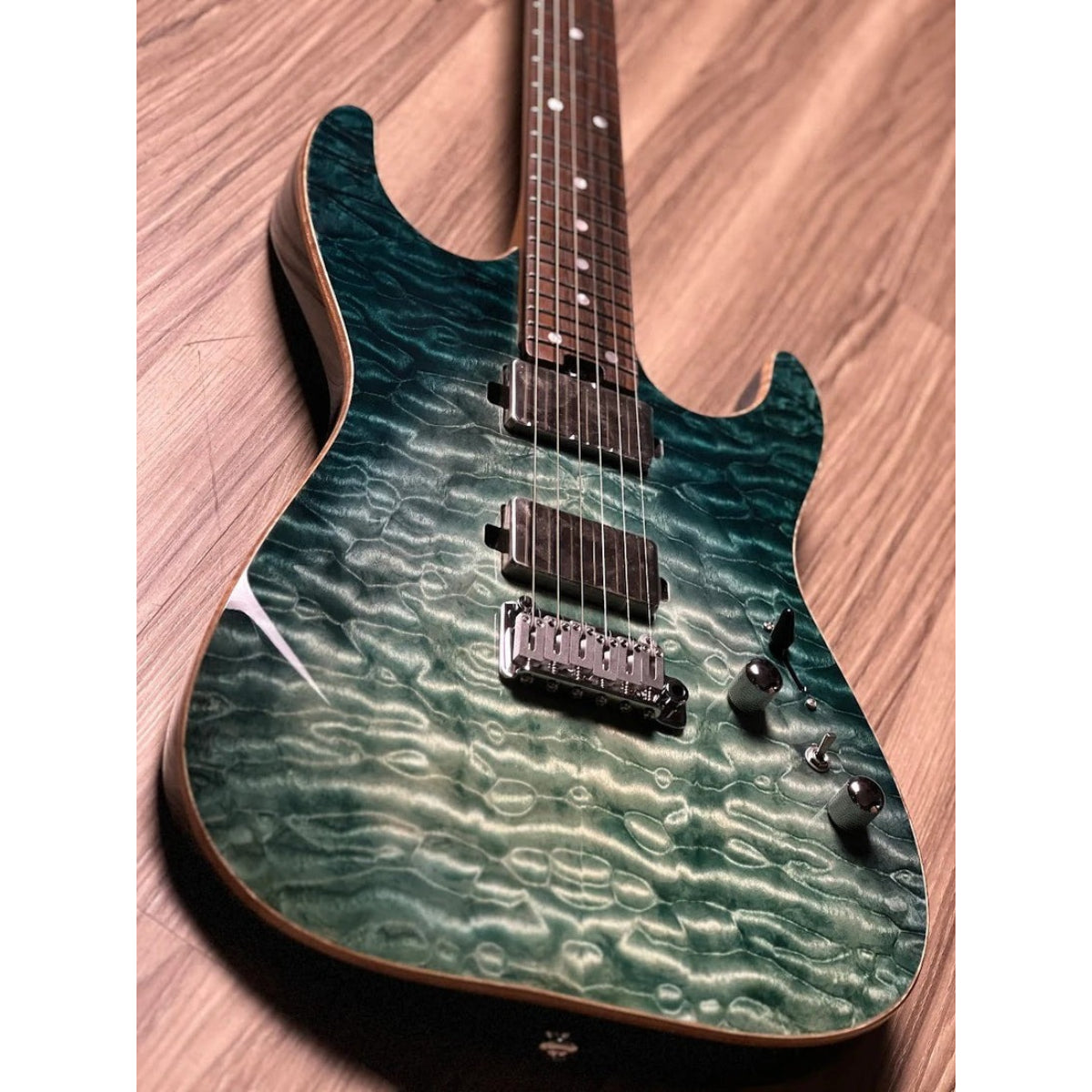 Đàn Guitar Điện Soloking MS1 Custom 24 HH Quilt, Rosewood FB, Turquoise Wakesurf JESCAR