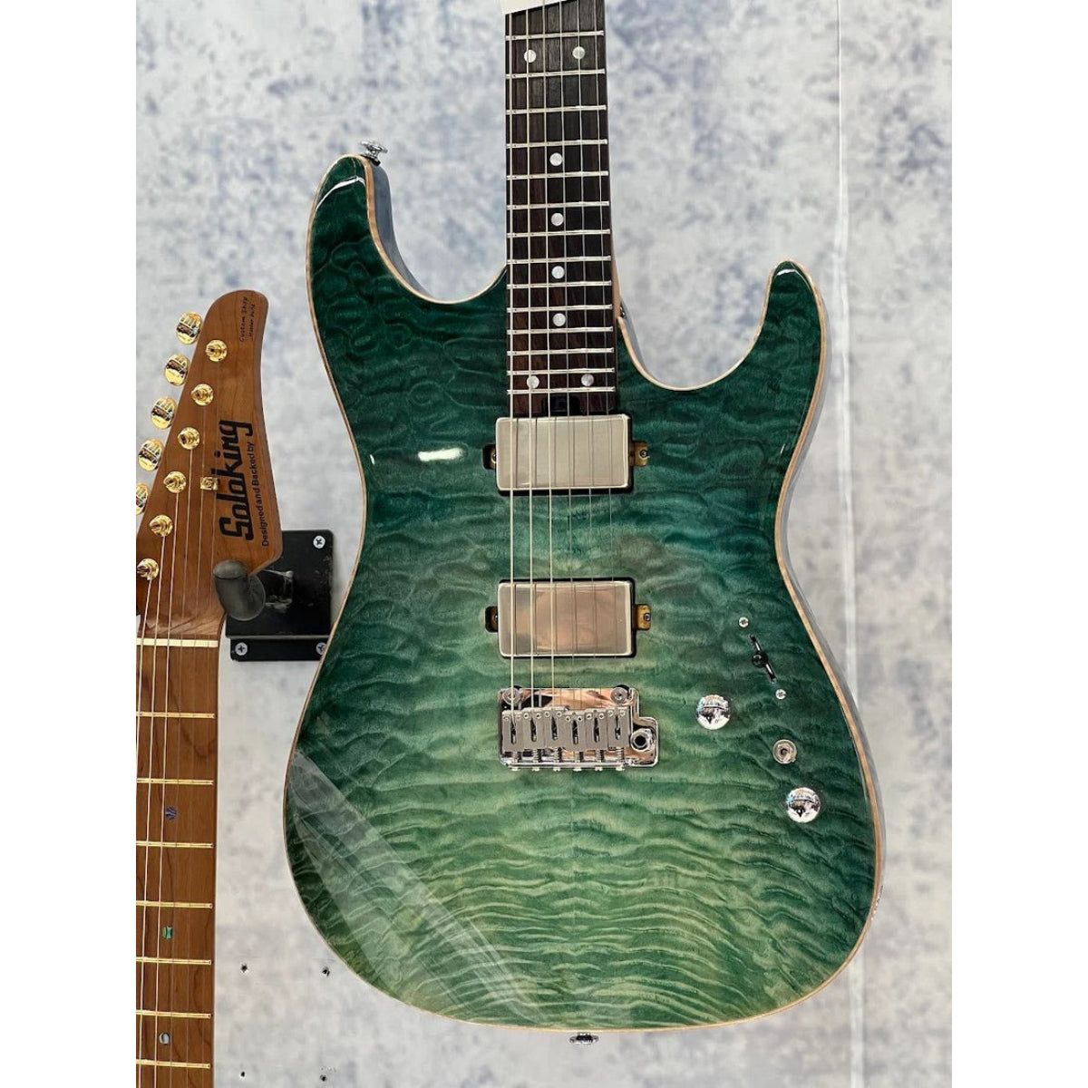 Đàn Guitar Điện Soloking MS1 Custom 24 HH Quilt, Rosewood FB, Turquoise Wakesurf JESCAR