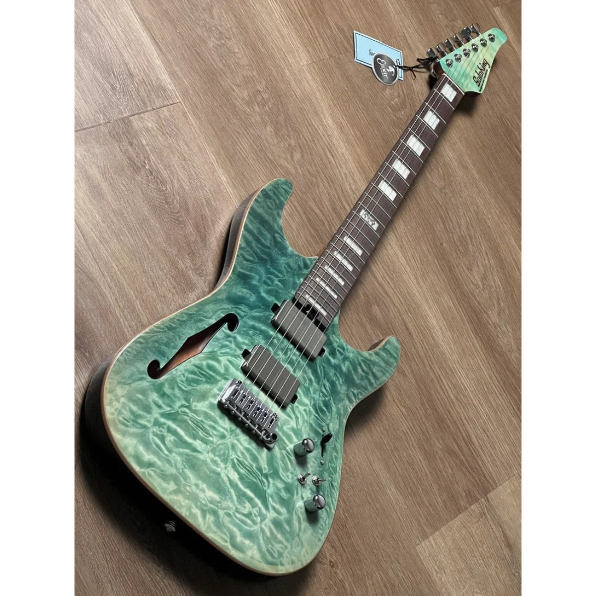 Đàn Guitar Điện Soloking MS1 Custom 24 HH Thinline Elite, Turquoise Wakesurf Limited Edition, Hardshell Case