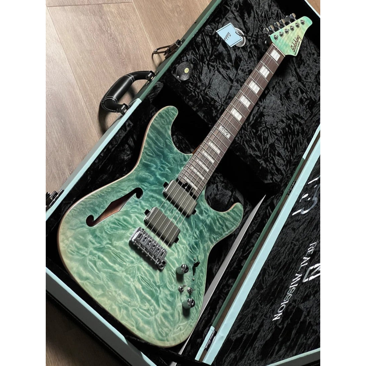 Đàn Guitar Điện Soloking MS1 Custom 24 HH Thinline Elite, Turquoise Wakesurf Limited Edition, Hardshell Case