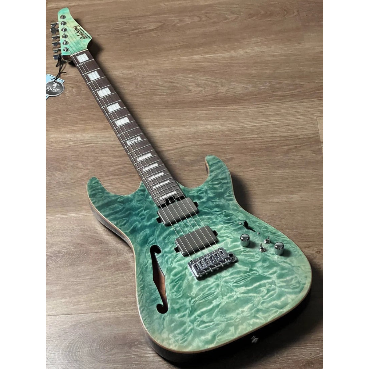 Đàn Guitar Điện Soloking MS1 Custom 24 HH Thinline Elite, Turquoise Wakesurf Limited Edition, Hardshell Case