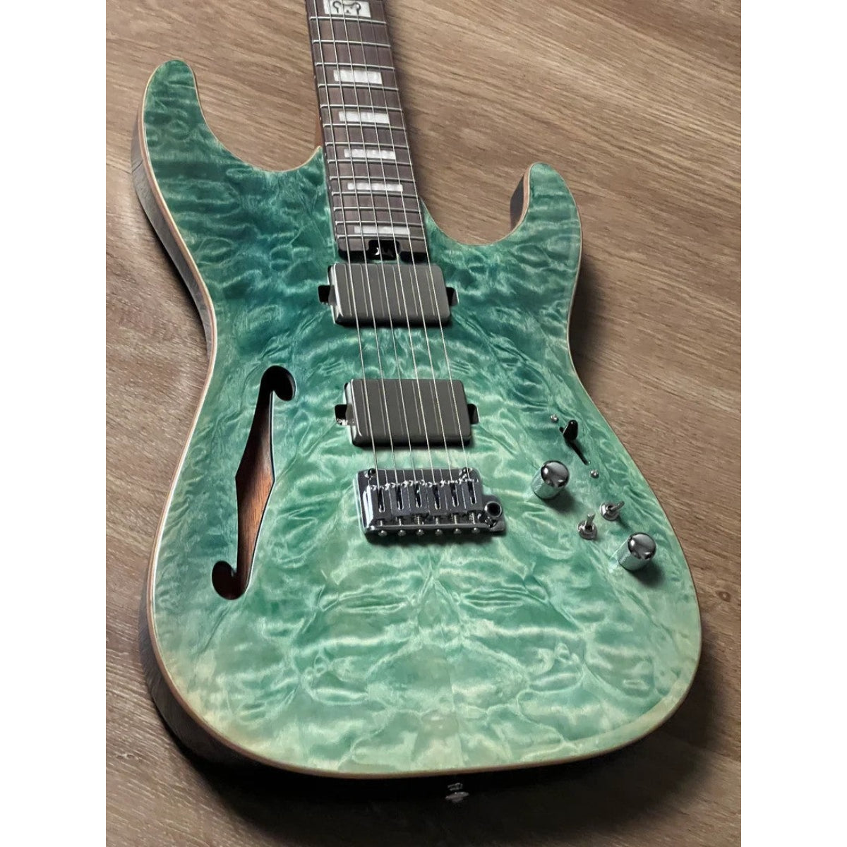 Đàn Guitar Điện Soloking MS1 Custom 24 HH Thinline Elite, Turquoise Wakesurf Limited Edition, Hardshell Case