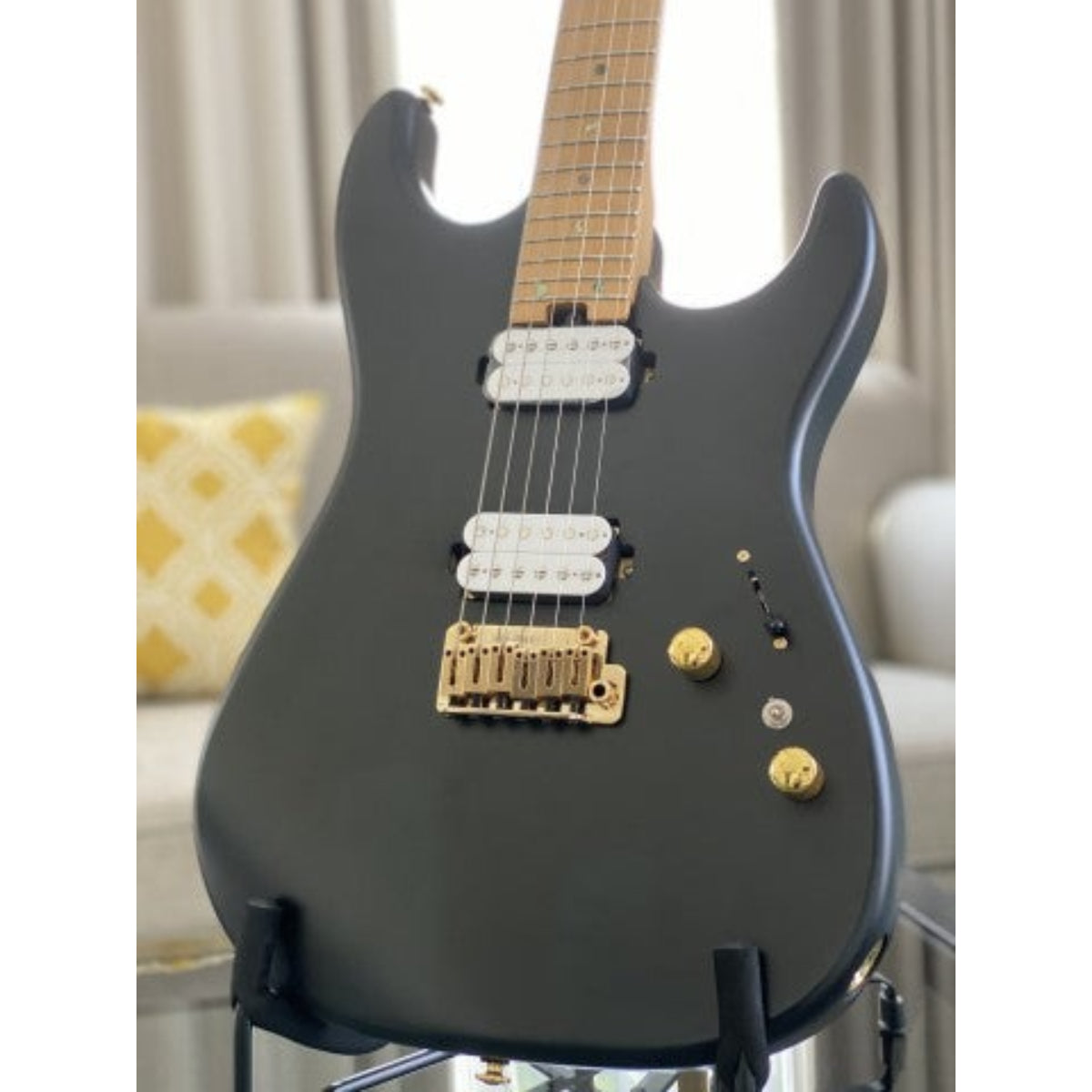 Đàn Guitar Điện Soloking MS1 Custom 24 HH, Roasted Maple Neck, Alder Body, Satin Black Beauty Matte