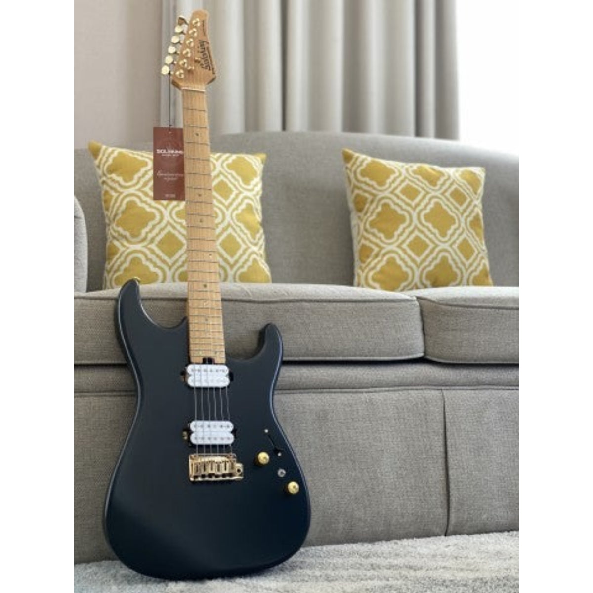Đàn Guitar Điện Soloking MS1 Custom 24 HH, Roasted Maple Neck, Alder Body, Satin Black Beauty Matte