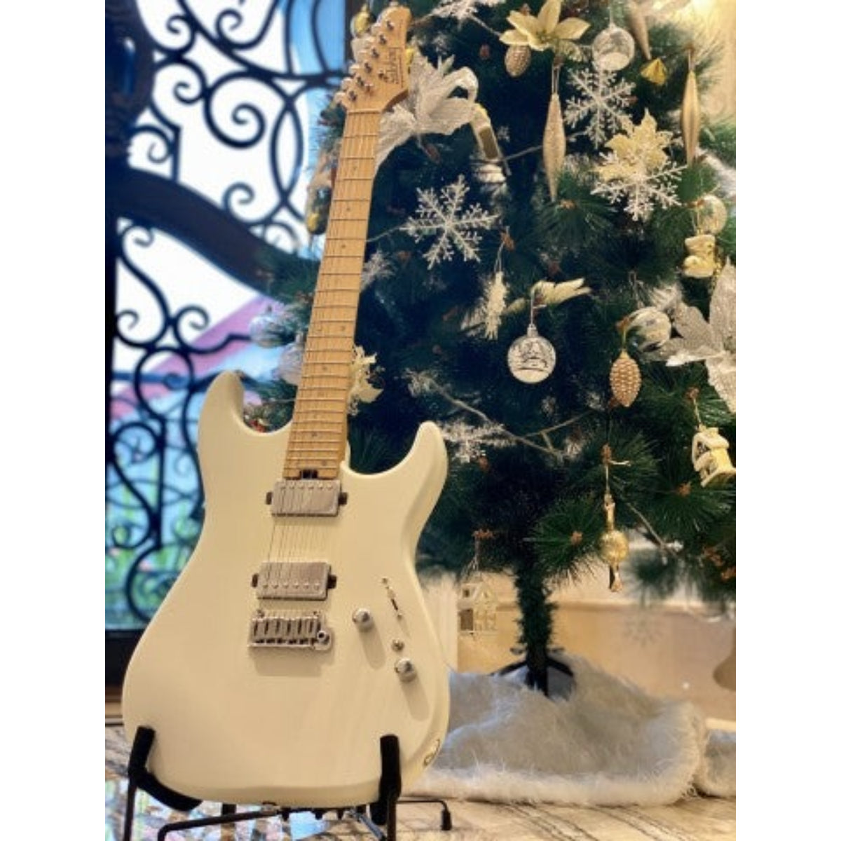 Đàn Guitar Điện Soloking MS1 Custom 24 HH, Roasted Maple Neck, Alder Body, Satin White Matte