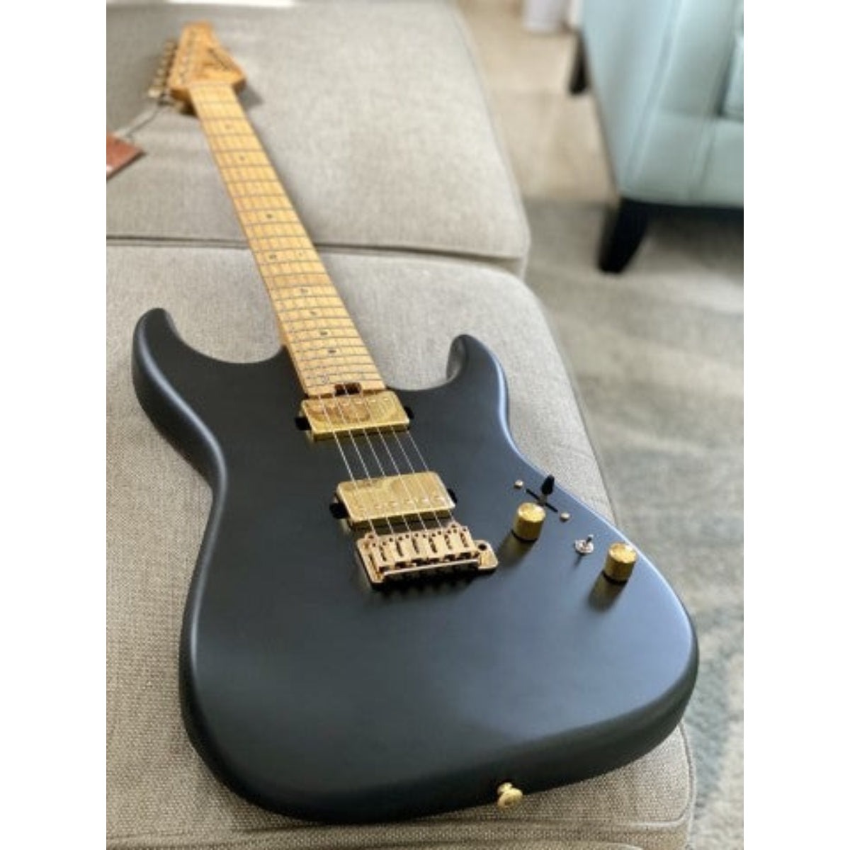 Đàn Guitar Điện Soloking MS1 Custom 24 HH, Roasted Maple Neck, Gold Pickups, Satin Black Beauty Matte