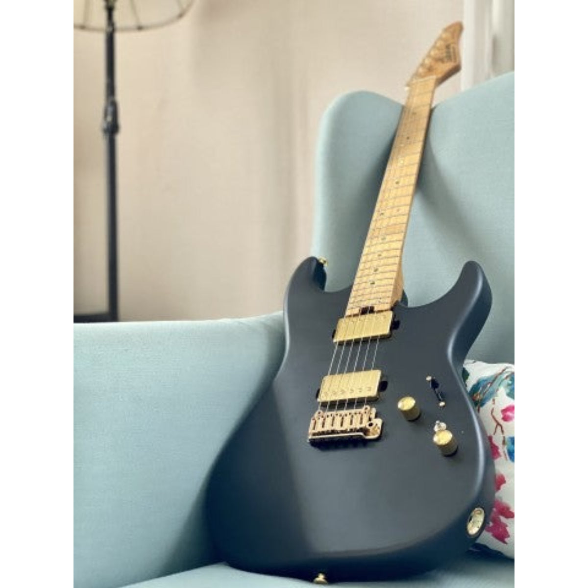 Đàn Guitar Điện Soloking MS1 Custom 24 HH, Roasted Maple Neck, Gold Pickups, Satin Black Beauty Matte
