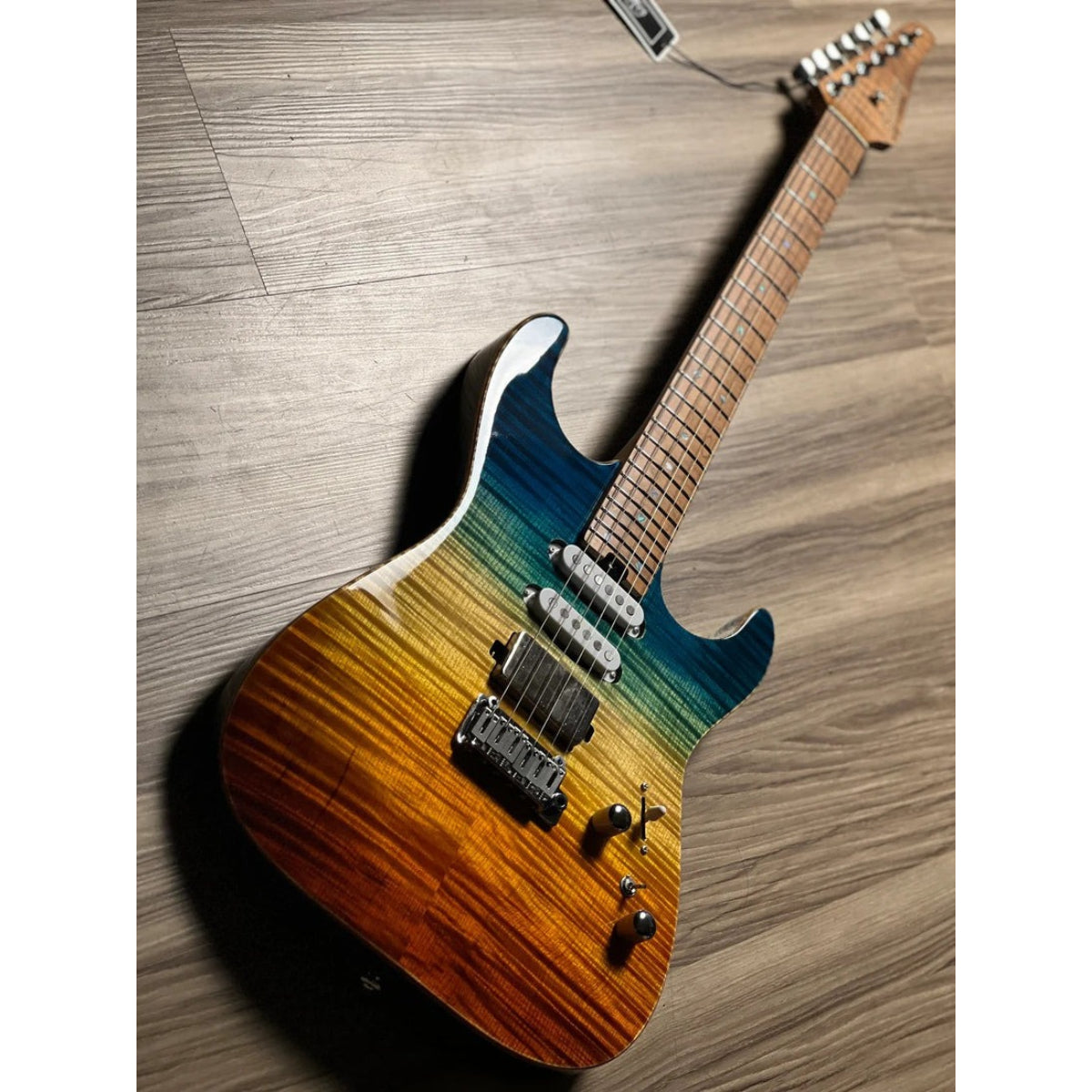 Đàn Guitar Điện Soloking MS1 Custom 24 HSS FMN, Roasted Flame Maple Neck, Beach Sunset Surf Fade JESCAR