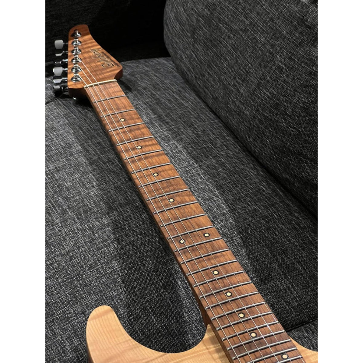 Đàn Guitar Điện Soloking MS1 Custom 24 HSS Flat Top FMN Elite, Roasted Flame Maple Neck, Natural Satin
