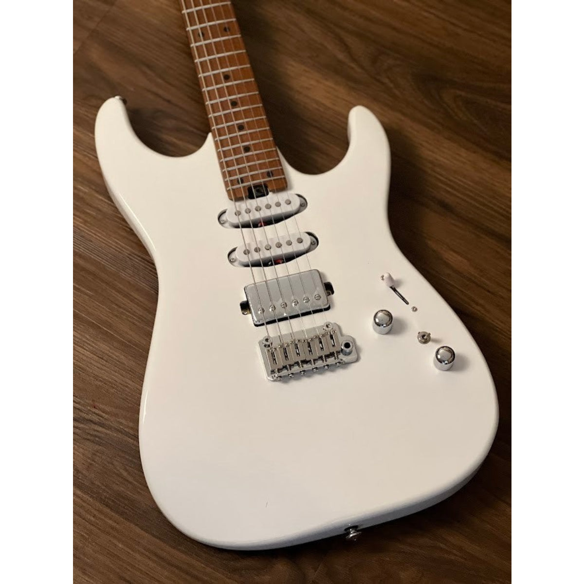 Đàn Guitar Điện Soloking MS1 Custom 24 HSS Flat Top, Roasted Maple FB, White Gloss Nafiri Special Run