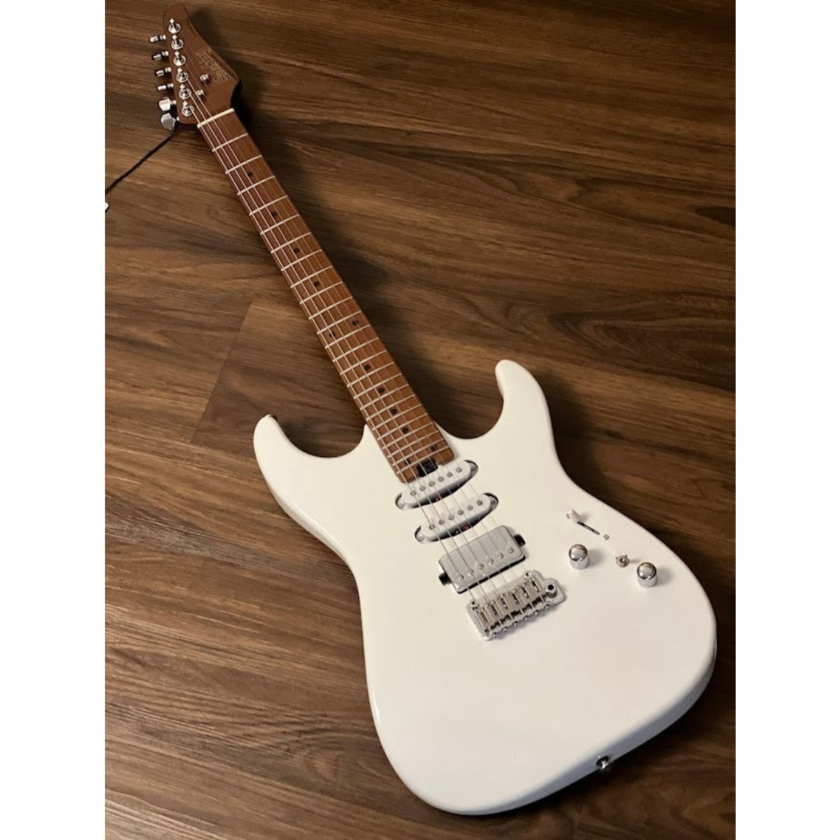 Đàn Guitar Điện Soloking MS1 Custom 24 HSS Flat Top, Roasted Maple FB, White Gloss Nafiri Special Run