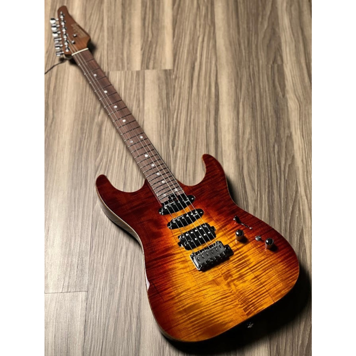 Đàn Guitar Điện Soloking MS1 Custom 24 HSS Flat Top, Rosewood FB Jescar, Fire Wakesurf