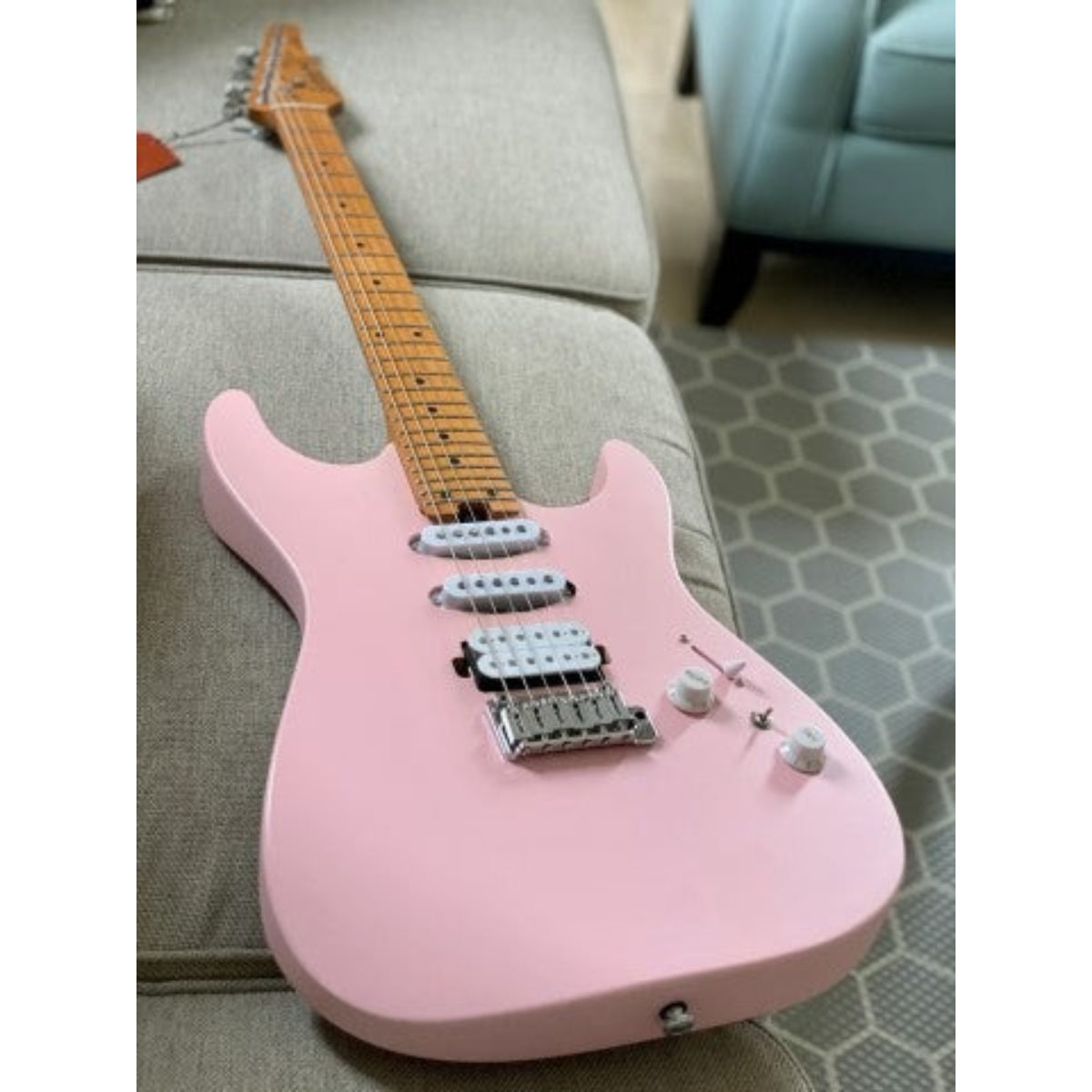 Đàn Guitar Điện Soloking MS1 Custom 24 HSS Flat Top, Satin Shell Pink Nafiri Special Run